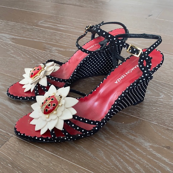Ramon Tenza Polka Dot Ladybug Wedge Sandal | 9M